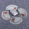 Cartas de Póker Doradas PVC Rejilla Negra Creativas Engrosadas Lámina Dorada Tarjetas para Juegos de Mesa Impermeables, Resistentes al Doblado, Resistentes al Desgaste Plástico