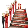 Decorações para corrimão de escada de casamento, conjunto de decoração para quarto de noivos, guirlanda para escada da noiva, enfeites e acessórios suspensos para casamento