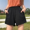 Shorts Plus Size de Perna Larga para Mulheres Verão 2024 Novo Trendy Ins Preto Solto Casual Cintura Alta Linha A Esportivo Hot Pants para Uso Externo
