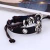 Europa y Estados Unidos nuevo popular pulsera de cuero con cuentas pulsera punk al por mayor yiwu joyería pequeña pulsera de cuero tejido