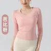 Ropa de yoga para venta al por mayor transfronteriza: Top camiseta deportiva de manga corta ajustada con cuello en V, ropa fitness adelgazante, ropa de mujer de manga corta para dropshipping