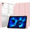 Para Apple iPad Pro11 2024 Funda Protectora iPad Air13 Ranura Transparente para Lápiz Funda de Cuero Acrílico