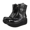 Botas Cortas de Invierno Nuevas y Elegantes Guangzhou Huigu 2025 Piel de Vaca Lavada Tendencia Suela Gruesa Punta Redonda Versátiles Botas de Cuero Genuino para Mujer