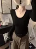 Camiseta de Manga Larga con Espalda Descubierta de Encaje Pure Desire Hot Girl para Mujer Ropa Interior con Almohadilla para el Pecho Top de Alta Gama Más Fácil de Combinar
