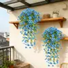 Enredadera artificial de mejor venta transfronteriza, multicolor, tipo violeta, para jardín exterior, hogar, maceta colgante, balcón y decoración de sala de estar.