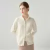 Nuevo cárdigan de punto para mujer de otoño e invierno, mezcla de cachemira, color liso versátil, cuello semi-alto, diseño de doble cremallera, cárdigan de punto de moda