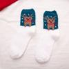 Meias de Natal Transfronteiriças Europeias e Americanas Papai Noel Meias Espessas Quentes de Veludo Coral Meias Meio Veludo Atacado Meias de Dormir
