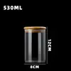 Frasco de Almacenamiento de Vidrio de Borosilicato de 80 mm Tarro Sellado para Frutos Secos Multigrano de Cocina Tapa de Madera de Bambú Frasco de Almacenamiento para Dulces y Té