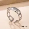 Nuevo anillo de acero de titanio estilo europeo y americano para mujer, diseño único, anillo de acero inoxidable de cadena de presión de aceite, anillo abierto que no se decolora