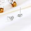 Pendientes de plata de ley S925 con forma de corazón y diamantes, sencillos y combinables, accesorios pequeños para mujer.