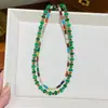 Retro Exquisito Moderno Elegante Versátil Ábaco Cuentas Piedra Natural Collar de Cuentas Lujo Accesible Gama Alta Cadena para Clavícula Apilada
