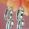 Brincos Elegantes Cao Shi Safira Imitada Elegante Estilo Coreano Feminino Zircônia Brincos Moda Linha Argola de Orelha Brincos Clássicos