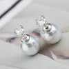 Brincos de Zircônia Douyin Kuaishou para Mulheres Brincos de Zircônia com Quatro Garras para Mulheres Joias por Atacado Brincos Banhados a Prata com Pérolas