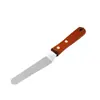 Espátula de Mantequilla de Acero Inoxidable con Mango Curvo de Madera de 4 pulgadas, Espátula para Pasteles, Cuchillo Alisador de Pasteles, Herramientas para Hornear