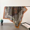 Nuevo Estilo Old Money Patrón Espiga Algodón y Lino Bufanda Cuadrada Pequeña Pañuelo para la Cabeza de Terciopelo Imitación Chal Protección Solar Bufanda para el Cuello Bufanda para Mujer