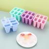 Molde de picolé de 6 furos molde de sorvete de silicone de grau alimentício máquina de moer cubo de gelo congelado caseiro bandeja de gelo para casa de crianças