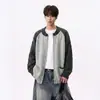 Suéter Cardigan Masculino Patchwork Color Block Americano Desconstruído Outono Estilo Preguiçoso Retrô Malha Toque de Luxo Gola Redonda Peça de Outerwear
