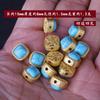Prata de Xizang duas cores seis caracteres contas de Buda ponto de perfuração furado caractere feliz ouro fosco texto para tocar pulseira de mão instrumento musical contas soltas contas redondas acessórios de joalheria
