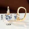 Aretes de Corazón Esmeralda con Diamantes de Zirconia Chapados en Oro Blanco para Mujer de Amazon European and American Jewelry