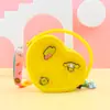 Moda Pêssego Coração Caverna Bolsa Pequena Amor Crossbody Bolsa de Armazenamento Portátil Bolsa de Moedas de Silicone Cosmético