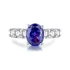 Anel de Prata S925 Paparazha com Diamante Rosa Feminino Pedra Cor Laranja Rosa Corte Flor de Gelo Zircônia 8A Diamante de Alto Carbono Anel