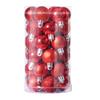 Nuevo juego de bolas navideñas de 3 cm y 36 cilindros con base roja galvanizada para decoración de árbol de Navidad.
