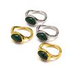 Anillo de la suerte irregular de estilo INS para mujer, con circonitas ligeras, de lujo, combinable con todo, de acero de titanio y oro de 18 quilates.