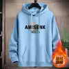 Suéter con Capucha de Algodón para Hombres y Adolescentes Nuevo Casual Estudiante Otoño e Invierno Forrado de Polar Engrosado Suéter Jersey Sudadera de Pareja Chaqueta