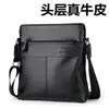 Bolso Cruzado de Piel de Vaca de Primera Capa, Bolso de Hombro de Cuero Genuino de Moda para Hombre, Bolso Casual para Hombre de Gran Capacidad, Bolso de Moda para Hombre