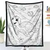 Manta de rabisco DIY mais vendida da Amazon para uso transfronteiriço, manta de pintura de desenho animado confortável e divertida para crianças, personalizável