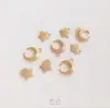 Colgante de Estrella y Luna de Oro Laminado de 14K que Conserva el Color Joyería Hecha a Mano Pendiente Pequeño de Gota Accesorios para Pendientes de Pulsera DIY