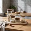 Frascos de vidrio estilo japonés para uso en la cocina, botellas de vidrio de grado alimenticio para almacenamiento de granos, frutas secas, mermeladas, té y cáscara de mandarina seca, al por mayor