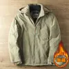 Chaqueta de trabajo casual para hombre, gruesa, forrada de forro polar, a prueba de viento, impermeable, traje de montaña para exteriores