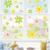 Estilo Bohemio Flores de Margarita Amarilla Plantas Pegatinas Decoración de Pared para Habitación Infantil Dormitorio Flores Florales Pequeñas Calcomanías de Pared