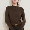 Capa Base Negra de Cuello Alto para Mujer con Acabado de Alta Gama, Tejido de Punto Otoño e Invierno, Ropa para Mujer Tallas Grandes, Nuevo Top de Lana Merino 2026
