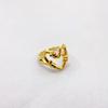 Novo ouro 18K banhado a ouro oco pêssego forma de coração anel aberto moda feminina japonês e coreano ins anel de dedo indicador moda