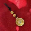 Colgante de llave de coche de calabaza antigua hueca cinabrio popular en internet para hombres y mujeres parejas llavero de alta gama joya bolsa