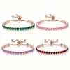 Pulsera de Zirconia de Venta Caliente Transfronteriza, Brillante y Lujosa, Estilo de Moda de Alta Gama, Pulsera de Diamante Completa, Joyería de Mano con Diseño de Nicho