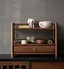 Wanmuzhen Nuevo Portavasos Drenante Chinoiserie Madera Maciza Taza de Té Juego de Té Estante de Almacenamiento Hogar Tetera Pequeño Estante de Almacenamiento