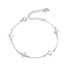 Pulsera de Plata de Ley S925 de Cuatro Hojas para Mujer, Estilo Chino, Circonita Simple, Lujo Ligero, Sensación de Alta Gama, Mismo Estilo que en Xiaohongshu