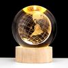 Bola de cristal tallada en 3D con forma de galaxia, base luminosa de madera, luz nocturna, adornos de escritorio, decoración navideña, regalos.