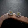 Pendientes de Racimo Completamente Diamantados de Nuevo Estilo Transfronterizos para Hombres, Modernos y Versátiles, Pendientes de Flor de Iris de Alta Gama en Forma de Cruz para Mujeres