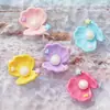 Concha de pérola ~ capa de celular fofa de desenho animado com cola creme acessórios de resina pingente de corrente para celular joias diy feitas à mão