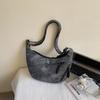 2025 Nueva Bolsa Dumpling de Gran Capacidad para Viajeros, Color Puro, Estilo Coreano, Moda Casual, Versátil, de Un Hombro, Cruzada para Mujer