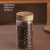 Potes de Armazenamento de Vidro de Madeira de Acácia Personalizados para Atacado Potes de Armazenamento de Vidro para Cozinha Potes de Armazenamento Selados para Grãos Garrafas Vazias