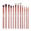 Al por mayor en stock 12 brochas de maquillaje brocha para sombra de ojos set de brochas para maquillaje de ojos oro rosa maquillaje belleza herramientas de maquillaje