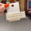 Exquisito Pasador Pequeño para Mujer con Perlas y Pedrería, Nuevo Mini Pin para Flequillo Lateral, Pinza de Tiburón para Recogido Parcial, Pasador de Pelo, Accesorio para el Cabello