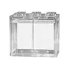 Contenedor de Bloque de Construcción Acrílico en Forma de Caja para Acuario, Pequeño Paisaje Micro de Alta Transparencia para Escritorio de Oficina o Sala de Estar, Decoración Creativa, Apilable
