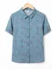 Nova Camisa de Algodão Puro de Manga Curta para o Verão 2026 da Mamãe, Roupas Casuais Novas para Mulheres de Meia-Idade e Idosas, Tops Estilosos para Senhoras Idosas