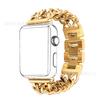 Adecuado para correa de acero inoxidable para Apple watch, correa de mezclilla, iWatch, cadena doble de mezclilla, correa de metal para reloj